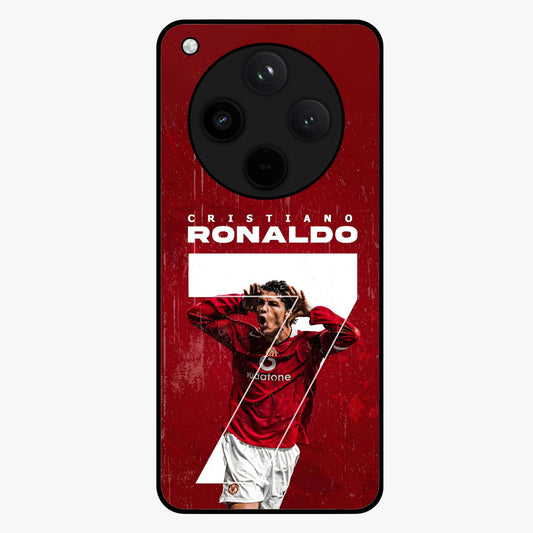 Goal Celebration Legacy Glass Case showing flat back view with football celebration inspired artwork and glossy glass finish.
