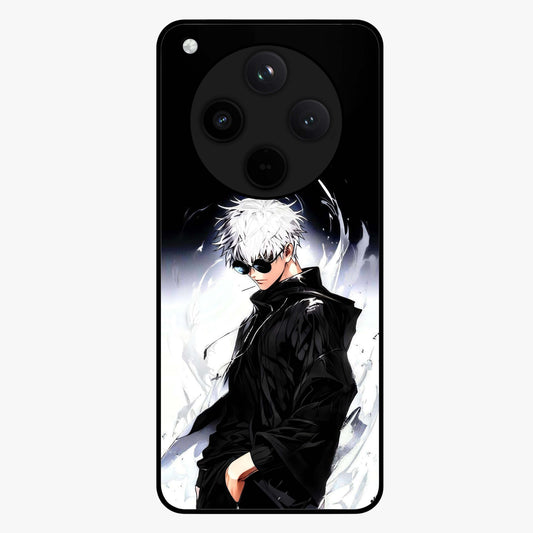 Limitless Shadow King Glass Case showing flat back view with powerful shadow warrior artwork and glossy glass finish.
