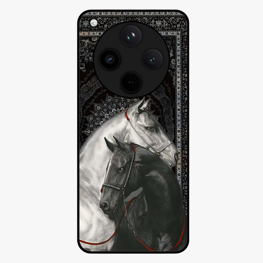 Majestic Ride Legacy Glass Case showing flat back view with powerful automotive inspired artwork and glossy glass finish.