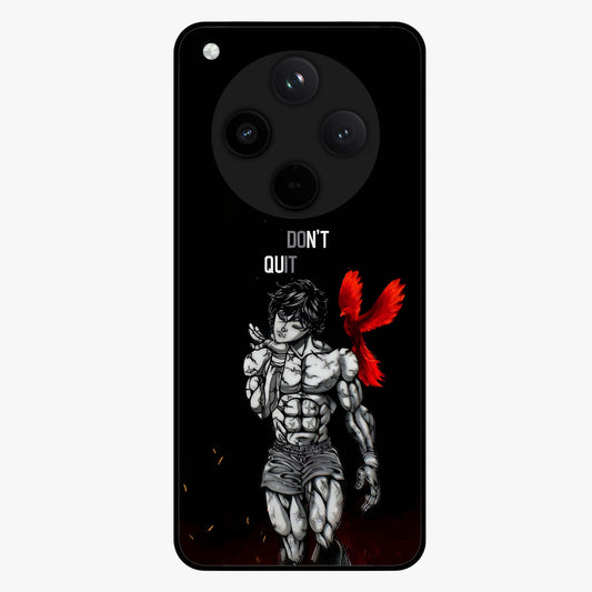 Rise Beyond Limits Glass Case showing flat back view with motivational typography artwork and glossy glass finish.