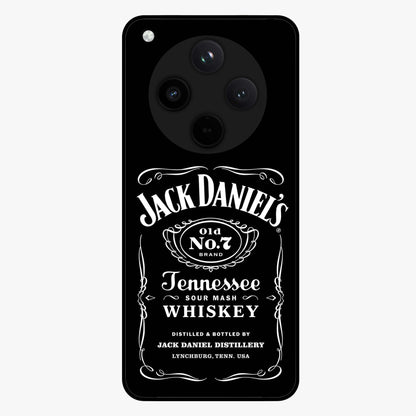 Vintage Whiskey Heritage Glass Case showing flat back view with classic whiskey inspired artwork and glossy glass finish.