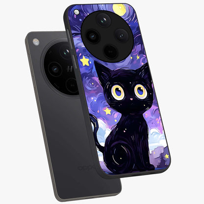 Abstract Cat Art Glass Case displayed in angled mockup highlighting modern abstract cat artwork and sleek glass surface.