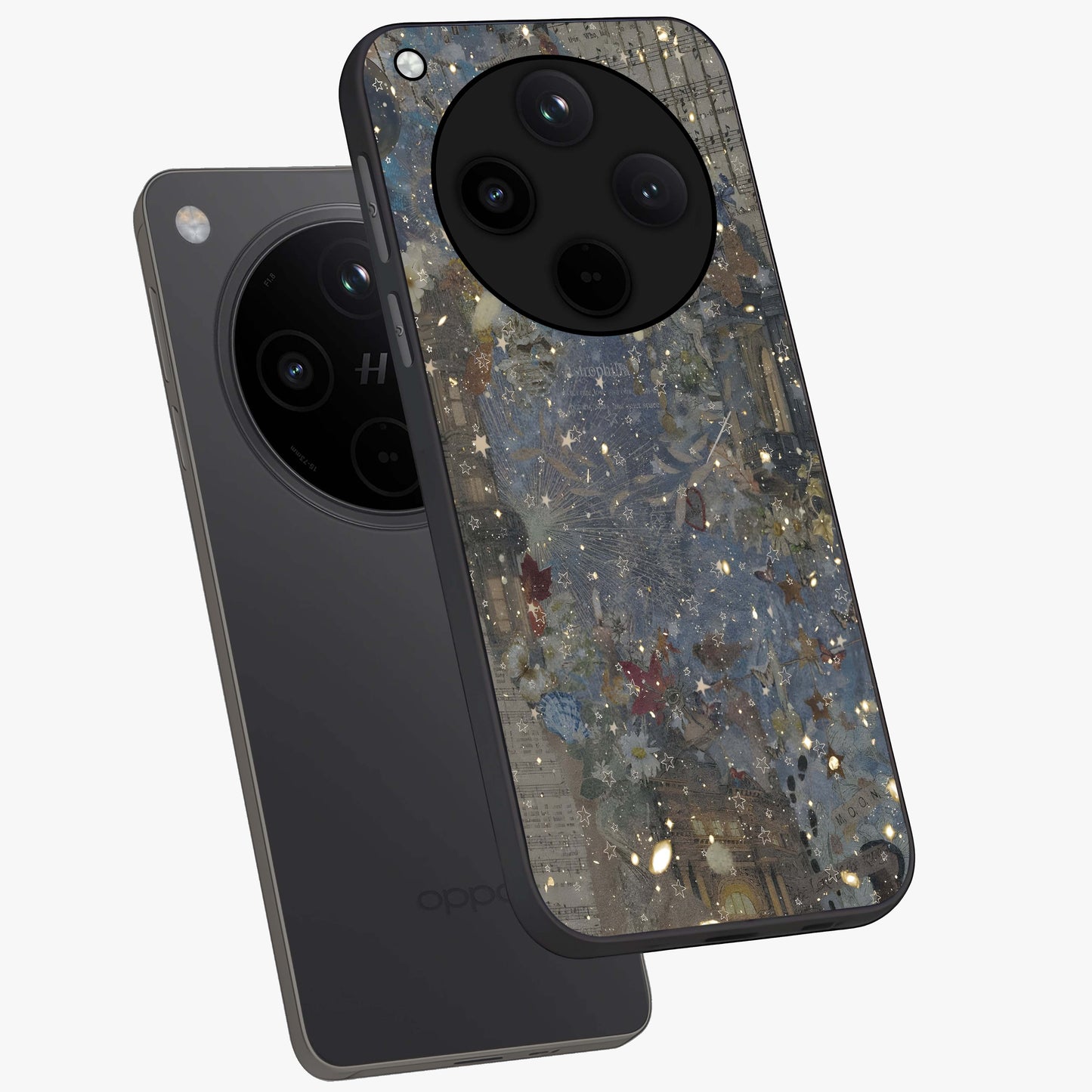 Aesthetic Astrolophia Glass Case displayed in angled mockup highlighting artistic aesthetic elements and smooth glass surface.