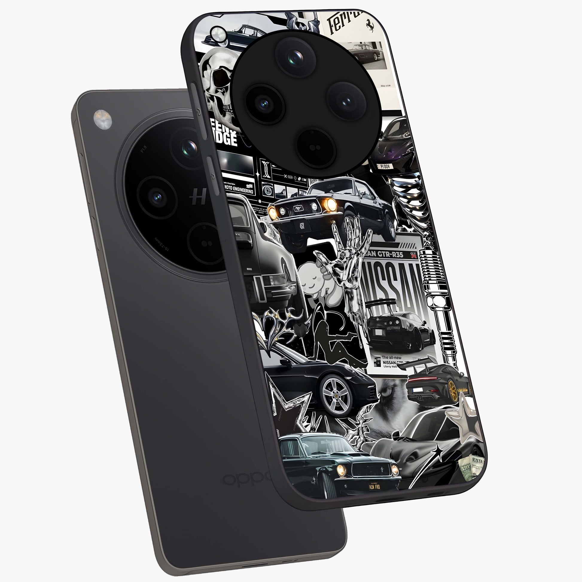 Aesthetic Dark Love Glass Case displayed in angled mockup highlighting moody aesthetic design and bold love theme.