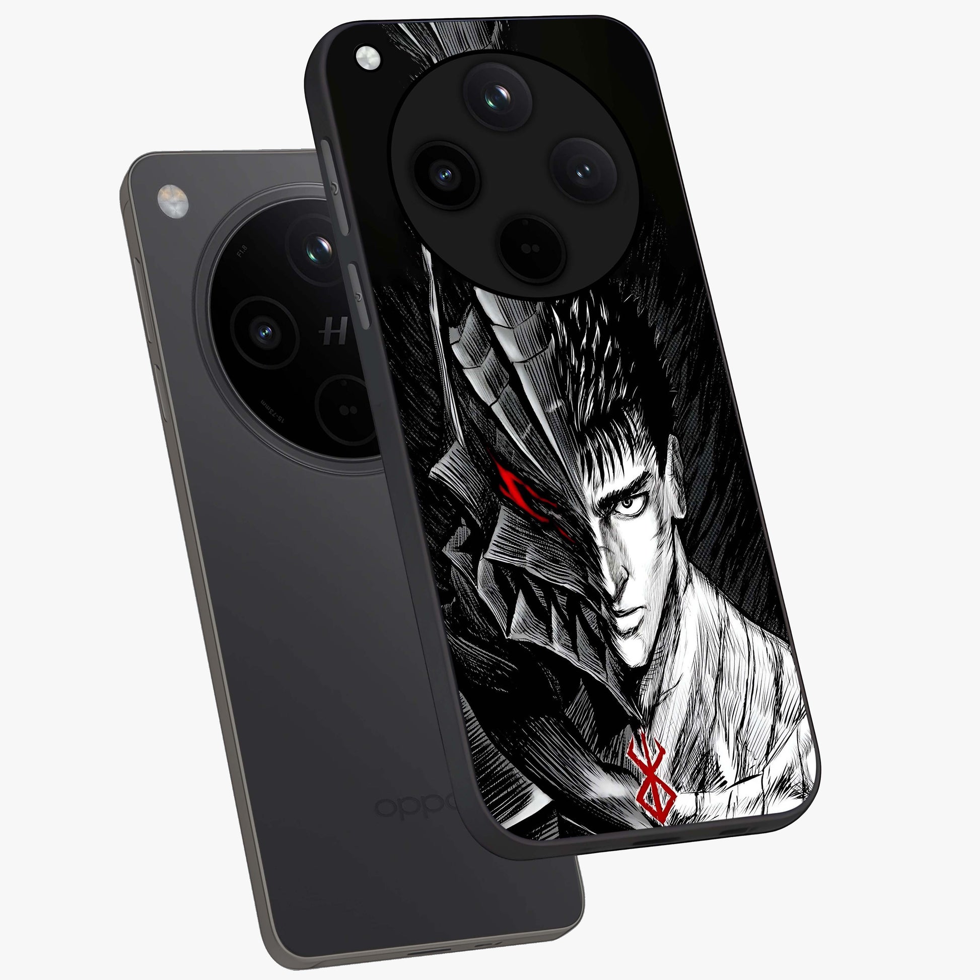 Berserker Blood Oath Glass Case displayed in angled mockup highlighting dark fantasy graphic design and powerful theme.