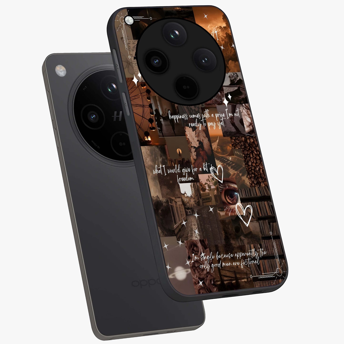 Bittersweet Aesthetic Chaos Glass Case displayed in angled mockup highlighting expressive abstract artwork and edgy aesthetic theme.
