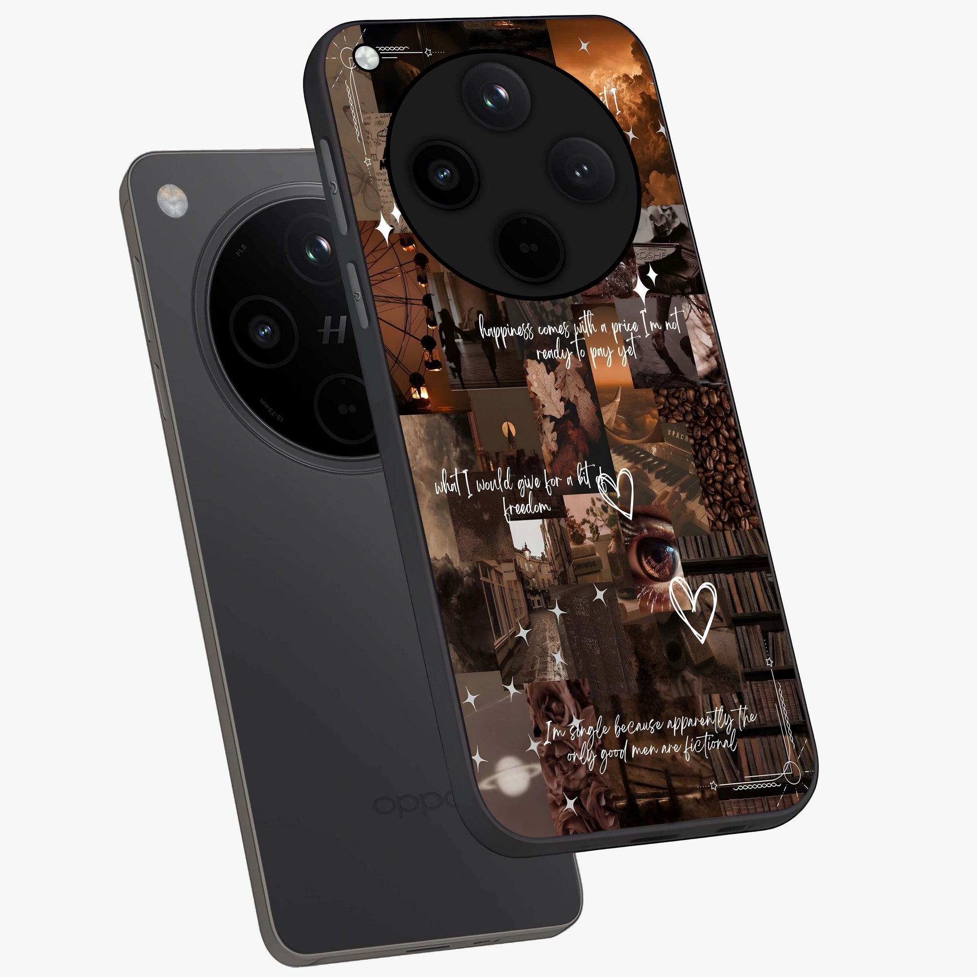 Bittersweet Aesthetic Chaos Glass Case displayed in angled mockup highlighting expressive abstract artwork and edgy aesthetic theme.