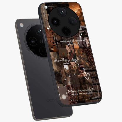 Bittersweet Aesthetic Chaos Glass Case displayed in angled mockup highlighting expressive abstract artwork and edgy aesthetic theme.