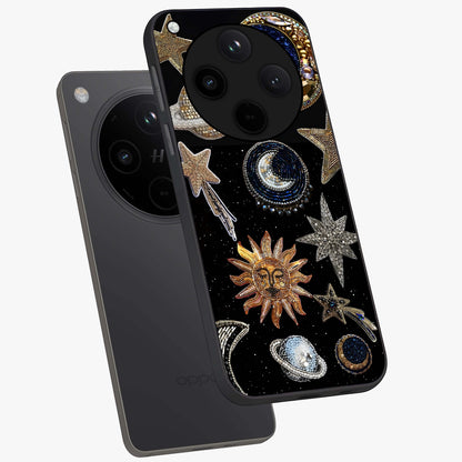 Celestial Gem Constellations Glass Case displayed in angled mockup highlighting gemstone inspired constellation design.