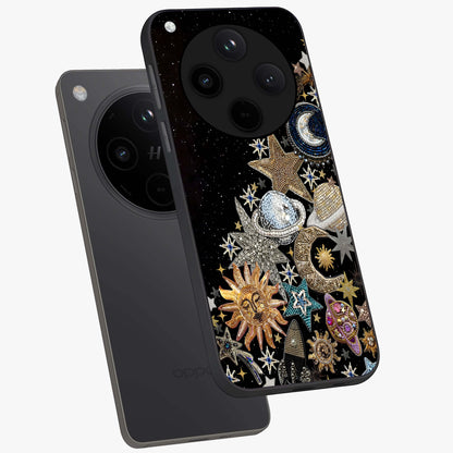 Cosmic Sparkle Dreams Glass Case displayed in angled mockup highlighting dreamy star sparkle design with celestial aesthetic.