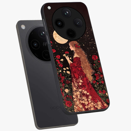 Crimson Dreams Glass Case displayed in angled mockup highlighting soft crimson aesthetic design with artistic theme.