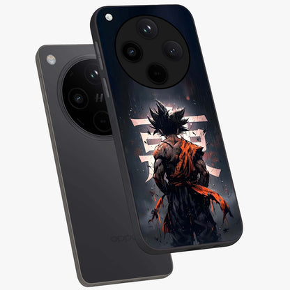 Dark Warrior In Rain Glass Case displayed in angled mockup highlighting dramatic warrior illustration with dark rain aesthetic.