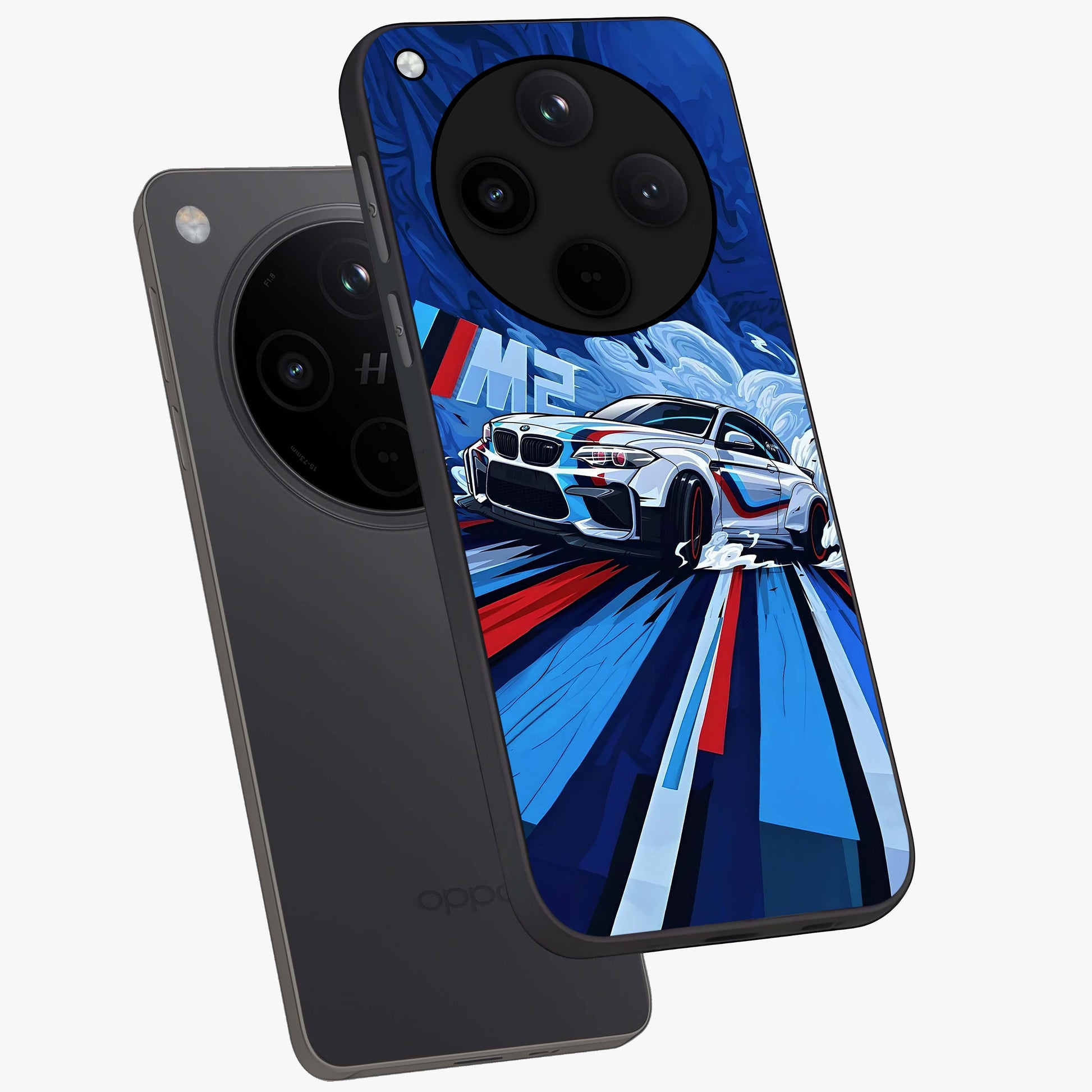 Drift Power Rush Glass Case displayed in angled mockup highlighting powerful drift car design with sporty aesthetic style.