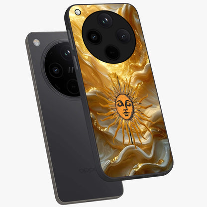 Eternal Golden Glow Glass Case displayed in angled mockup highlighting glowing golden aesthetic design with elegant style.