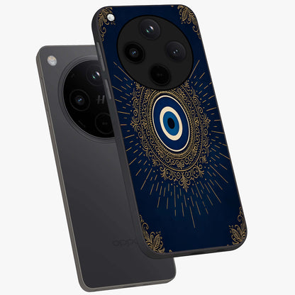 Golden Celestial Charm Glass Case displayed in angled mockup highlighting sparkling cosmic charm design with celestial aesthetic.