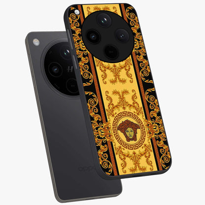 Golden Lotus Glow Glass Case displayed in angled mockup highlighting radiant lotus illustration with spiritual aesthetic.