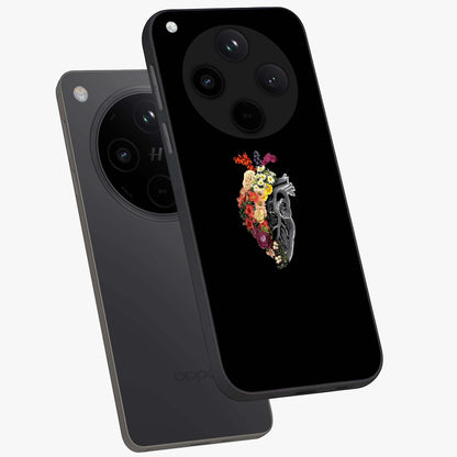 Heart With Flowers Glass Case displayed in angled mockup highlighting romantic flower design with soft aesthetic style.