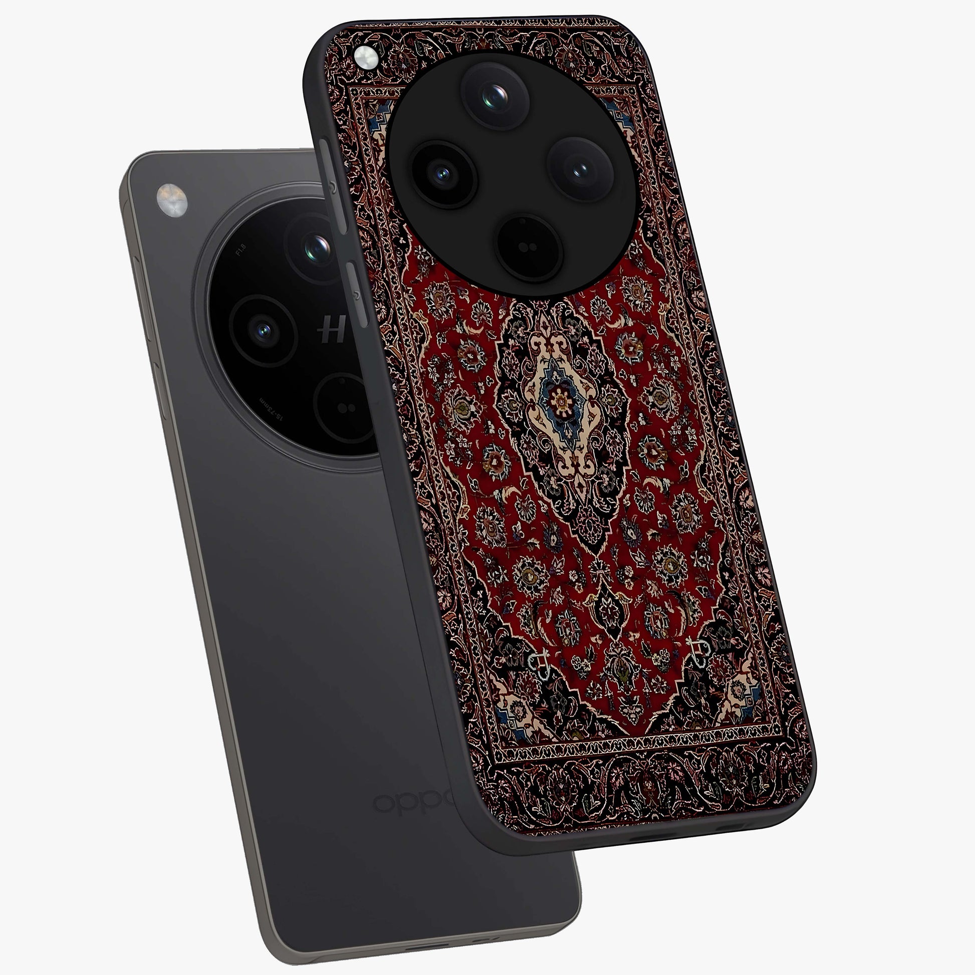 Heritage Carpet Royale Glass Case displayed in angled mockup highlighting intricate royal carpet design with heritage aesthetic.