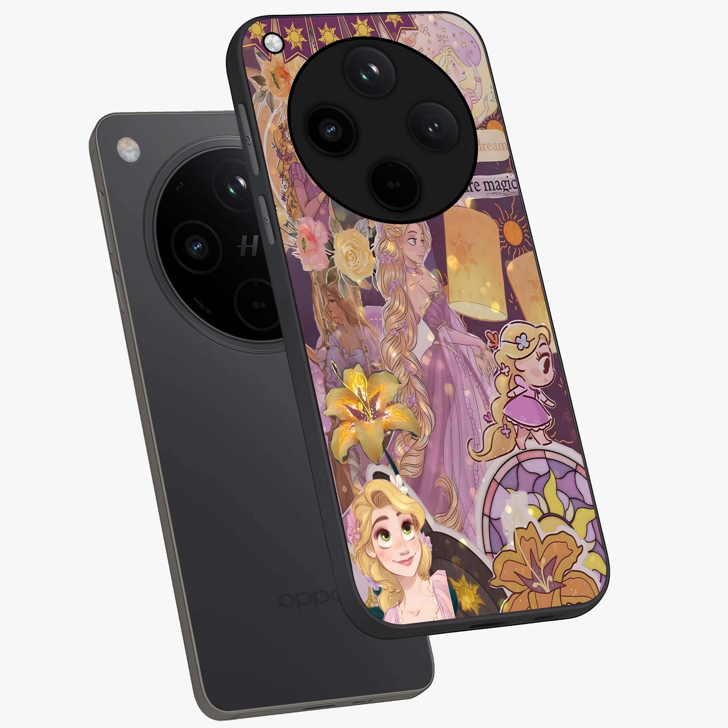 Magical Tangled Dream Glass Case displayed in angled mockup highlighting whimsical fantasy design with magical aesthetic.