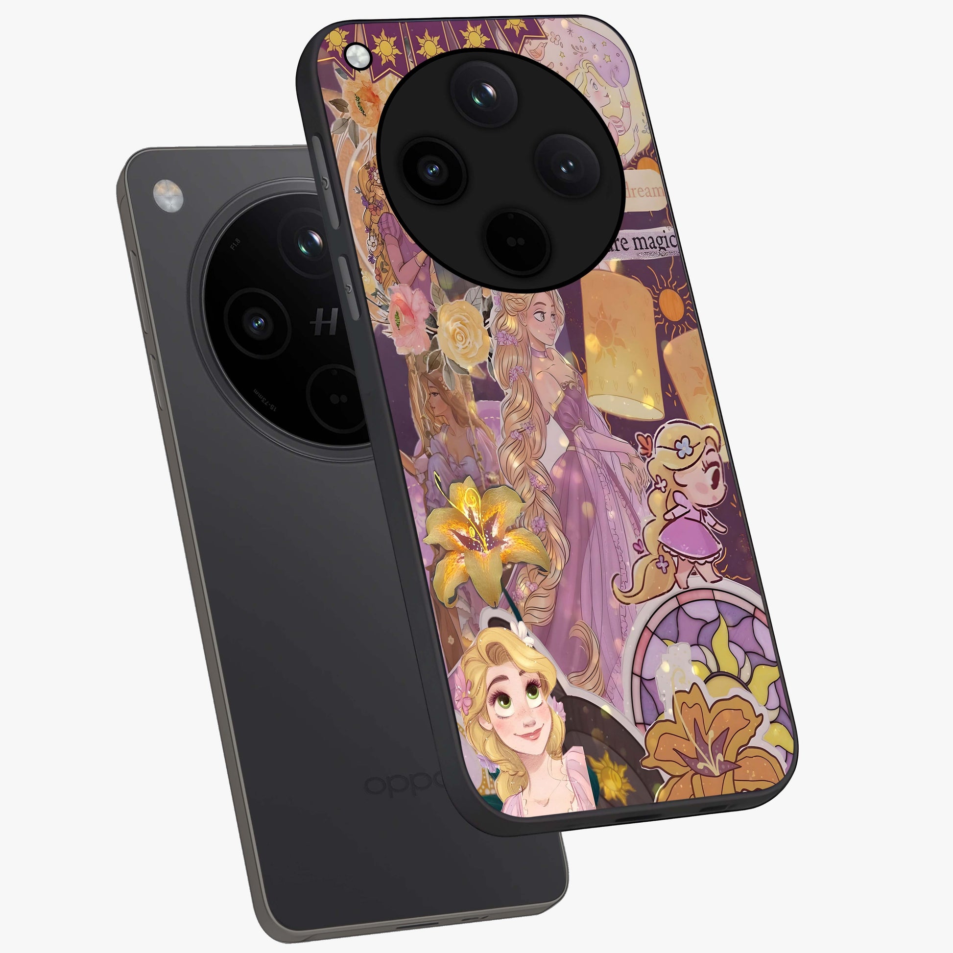 Magical Tangled Dream Glass Case displayed in angled mockup highlighting whimsical fantasy design with magical aesthetic.