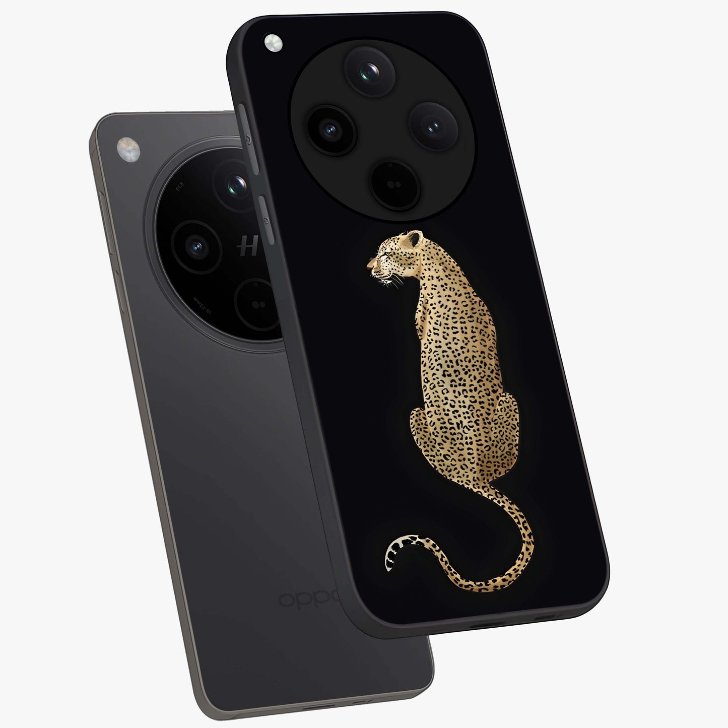 Regal Leopard Glass Case displayed in angled mockup highlighting powerful animal illustration with stylish wild aesthetic.