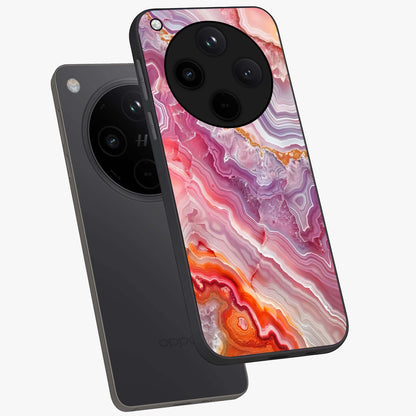 Rose Quartz Marble Glass Case displayed in angled mockup highlighting elegant marble pattern with soft aesthetic style.