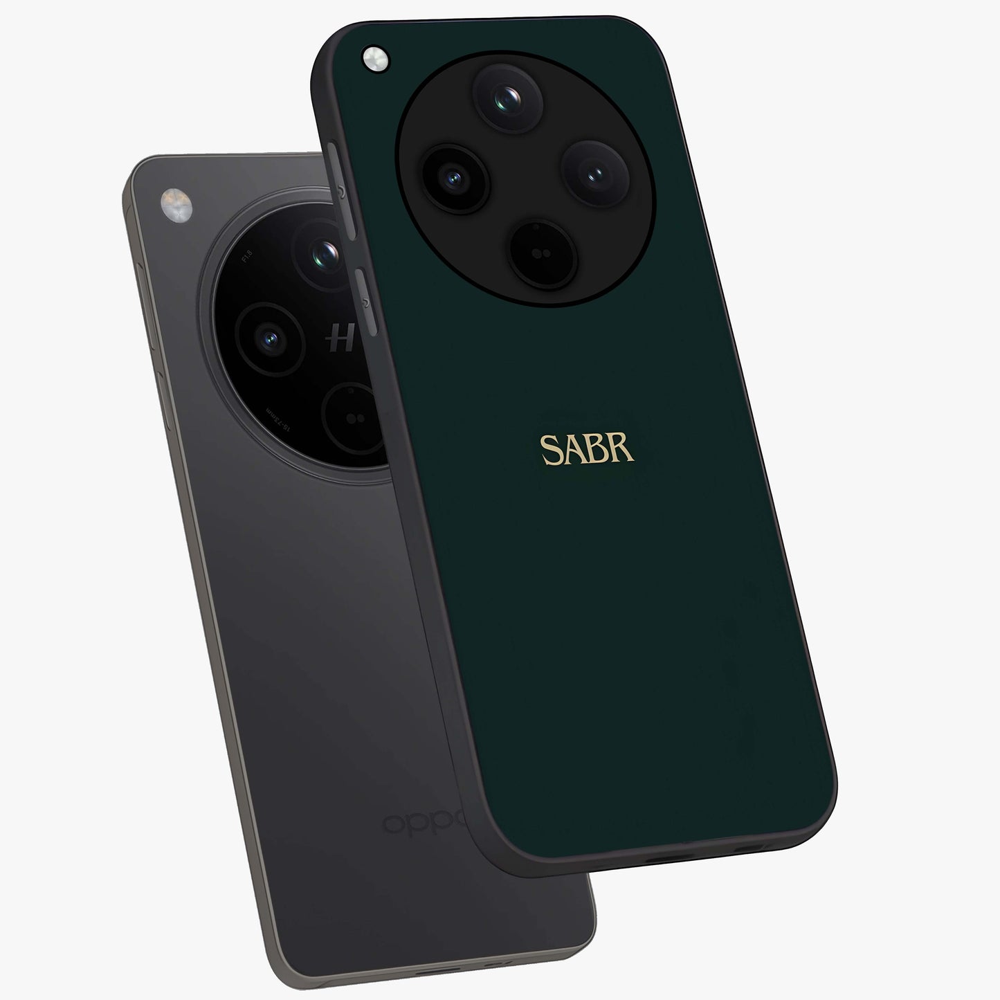 Sabr Minimal Patience Glass Case displayed in angled mockup highlighting simple inspirational design with clean aesthetic style.