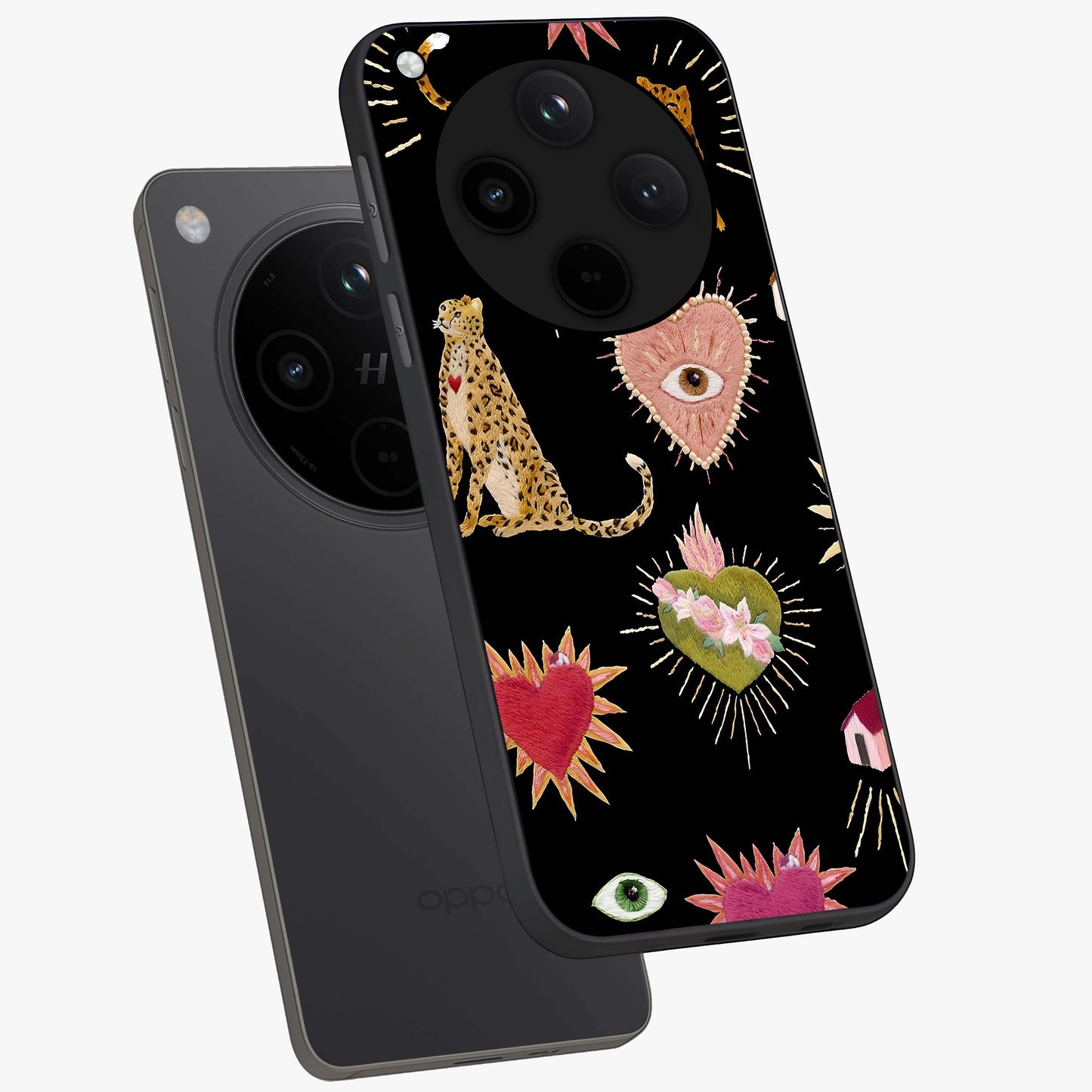 Sacred Jungle Heart Glass Case displayed in angled mockup highlighting lush tropical design with natural aesthetic style.