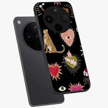 Sacred Jungle Heart Glass Case displayed in angled mockup highlighting lush tropical design with natural aesthetic style.