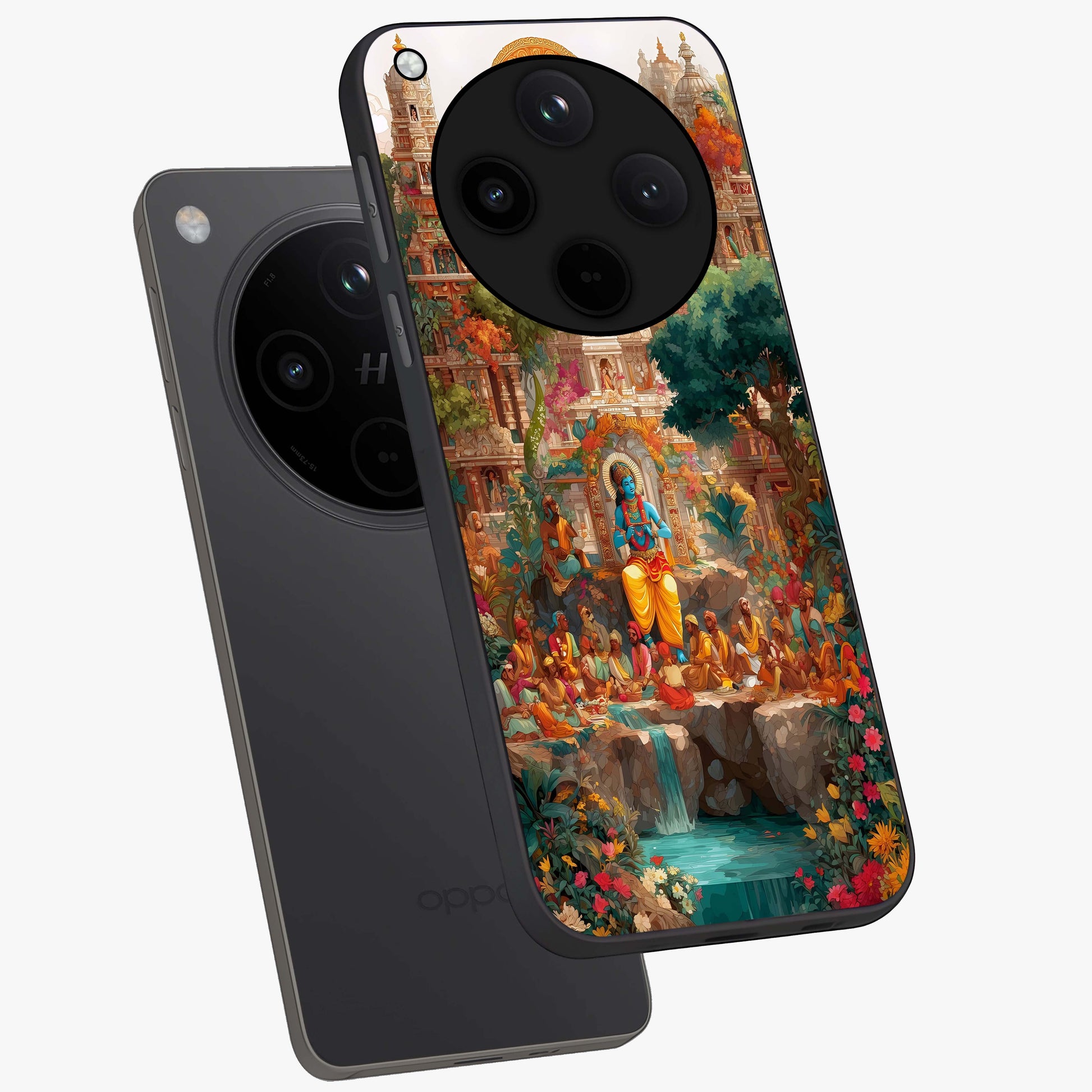Sacred Sunlight Gods Glass Case displayed in angled mockup highlighting radiant spiritual design with celestial aesthetic.