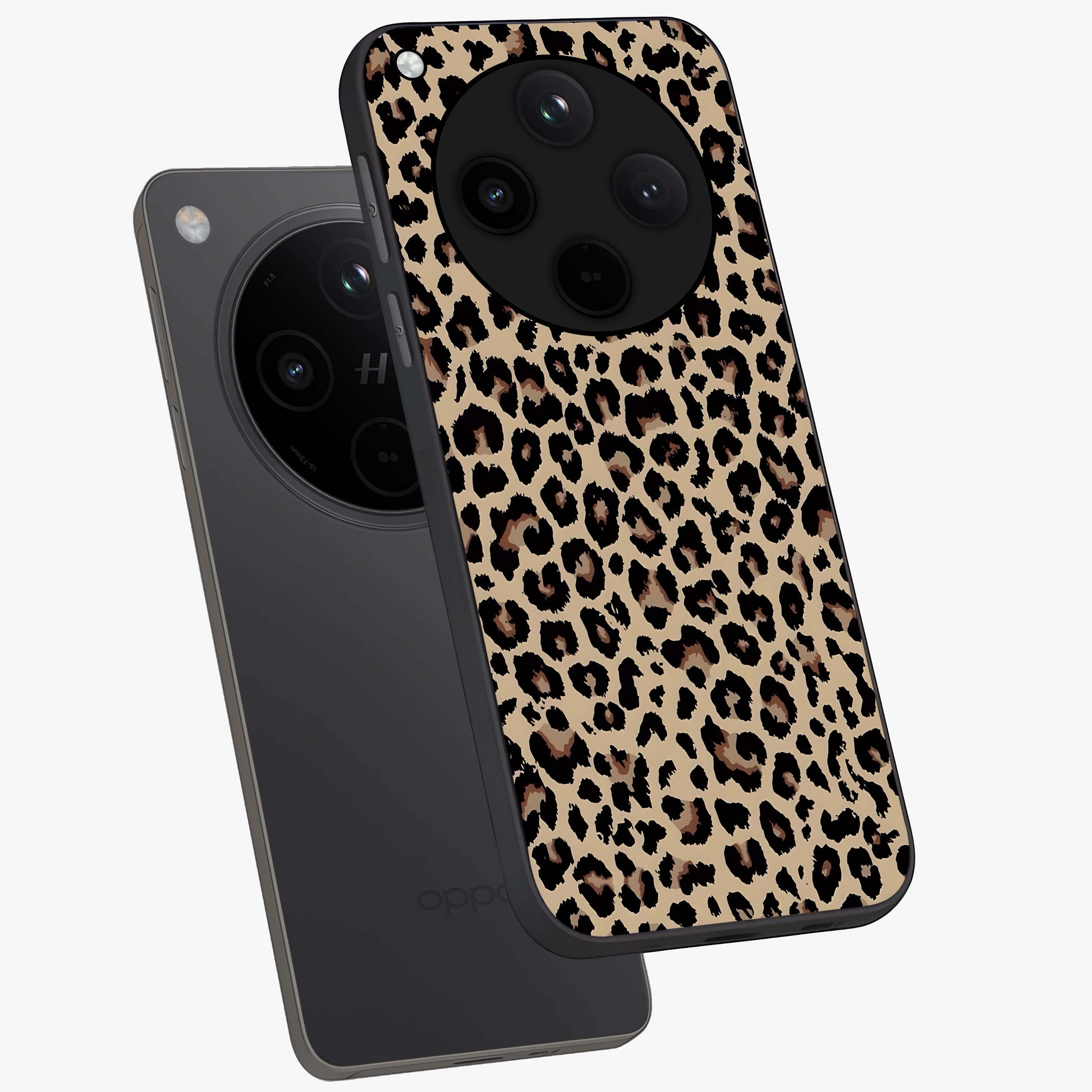 Savage Chic Pattern Glass Case displayed in angled mockup highlighting bold fashion inspired design with chic aesthetic.