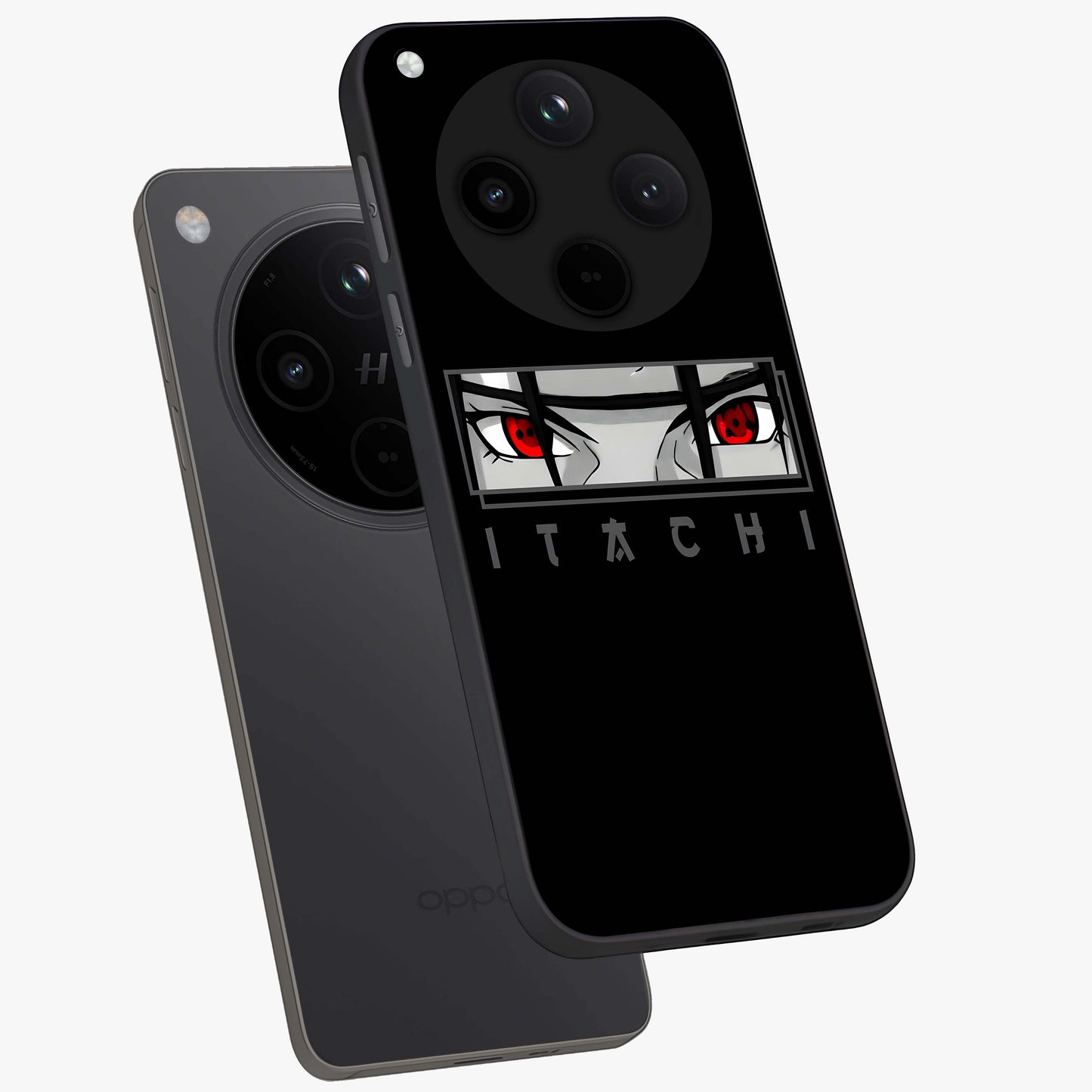Scarlet Gaze Dominance Glass Case displayed in angled mockup highlighting intense visual design with bold scarlet aesthetic.