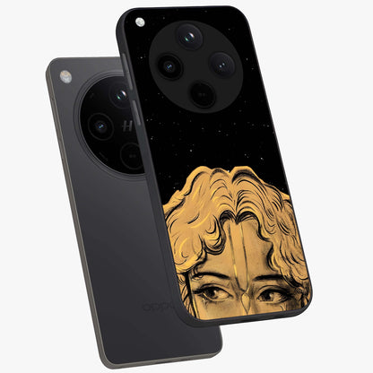 Shri Krishna Art Glass Case displayed in angled mockup highlighting spiritual Krishna illustration with divine aesthetic.