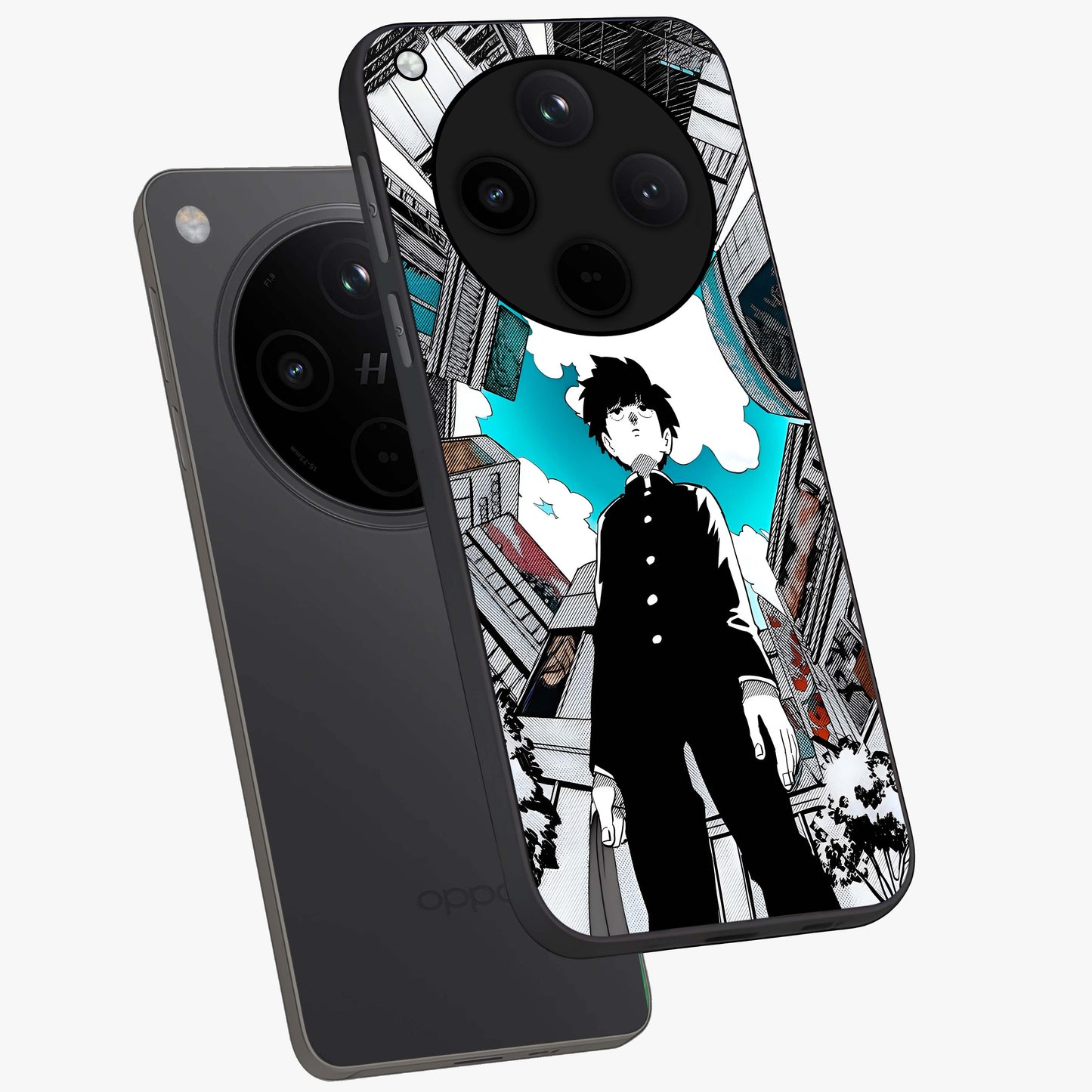 Silent Psychic Awakening Glass Case displayed in angled mockup highlighting spiritual awakening design with cosmic aesthetic.