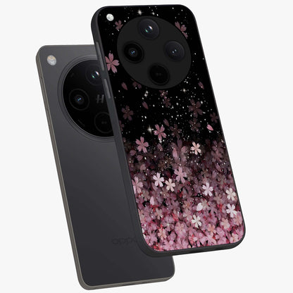 Small Starry Flowers Glass Case displayed in angled mockup highlighting tiny flower pattern with celestial aesthetic style.