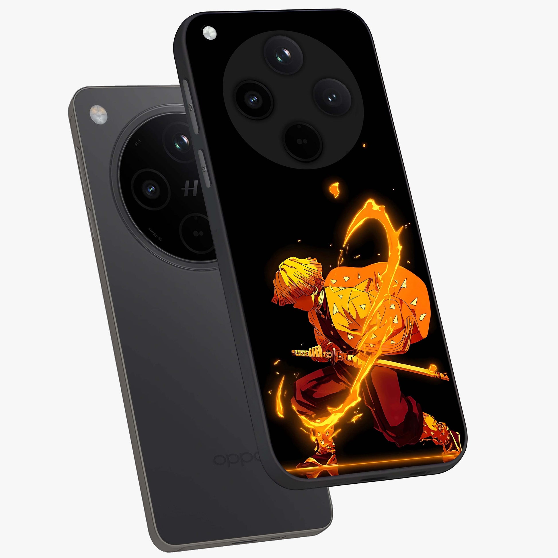 Thunder Flame Execution Glass Case displayed in angled mockup highlighting dramatic fire themed design with intense fantasy aesthetic.