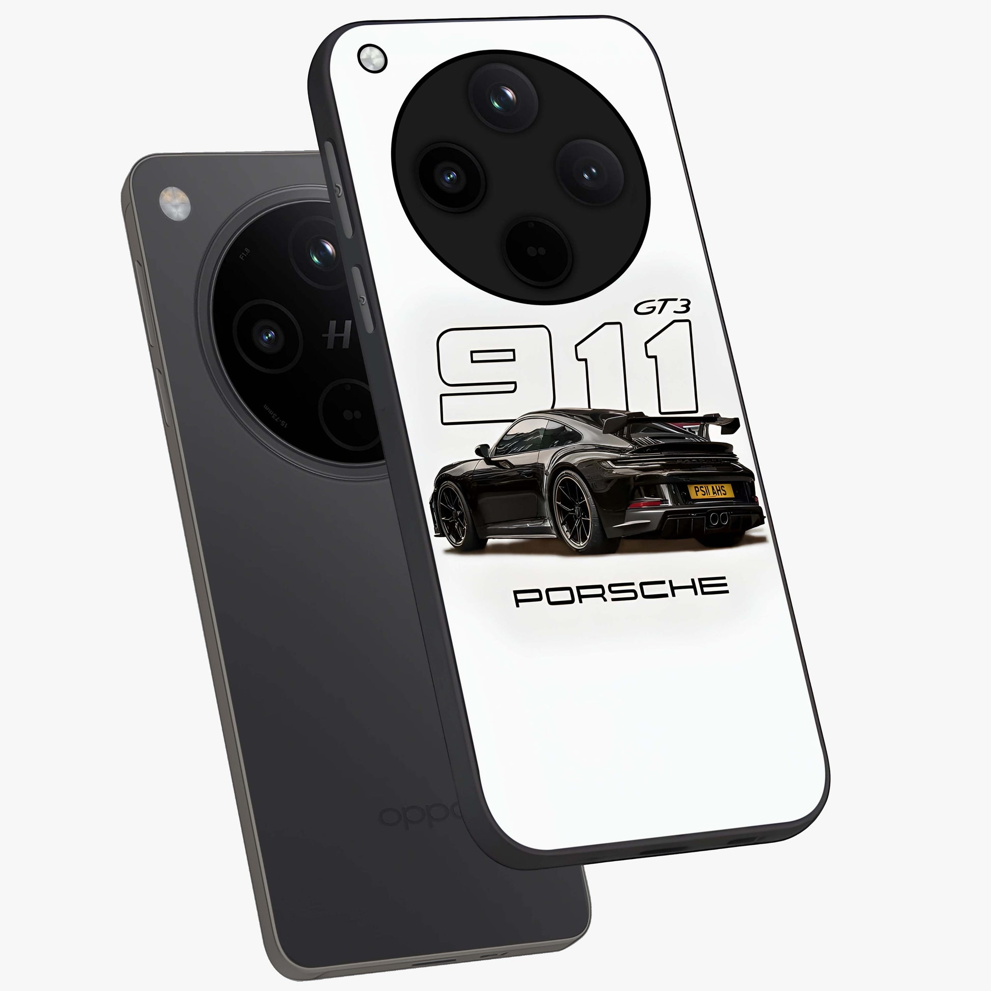 Turbo Legacy Icon Glass Case displayed in angled mockup highlighting dynamic automotive design with performance aesthetic.