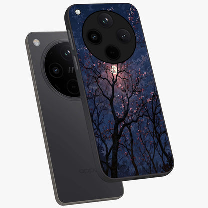 Twilight Sakura Serenade Glass Case displayed in angled mockup highlighting delicate sakura flower design with dreamy aesthetic.