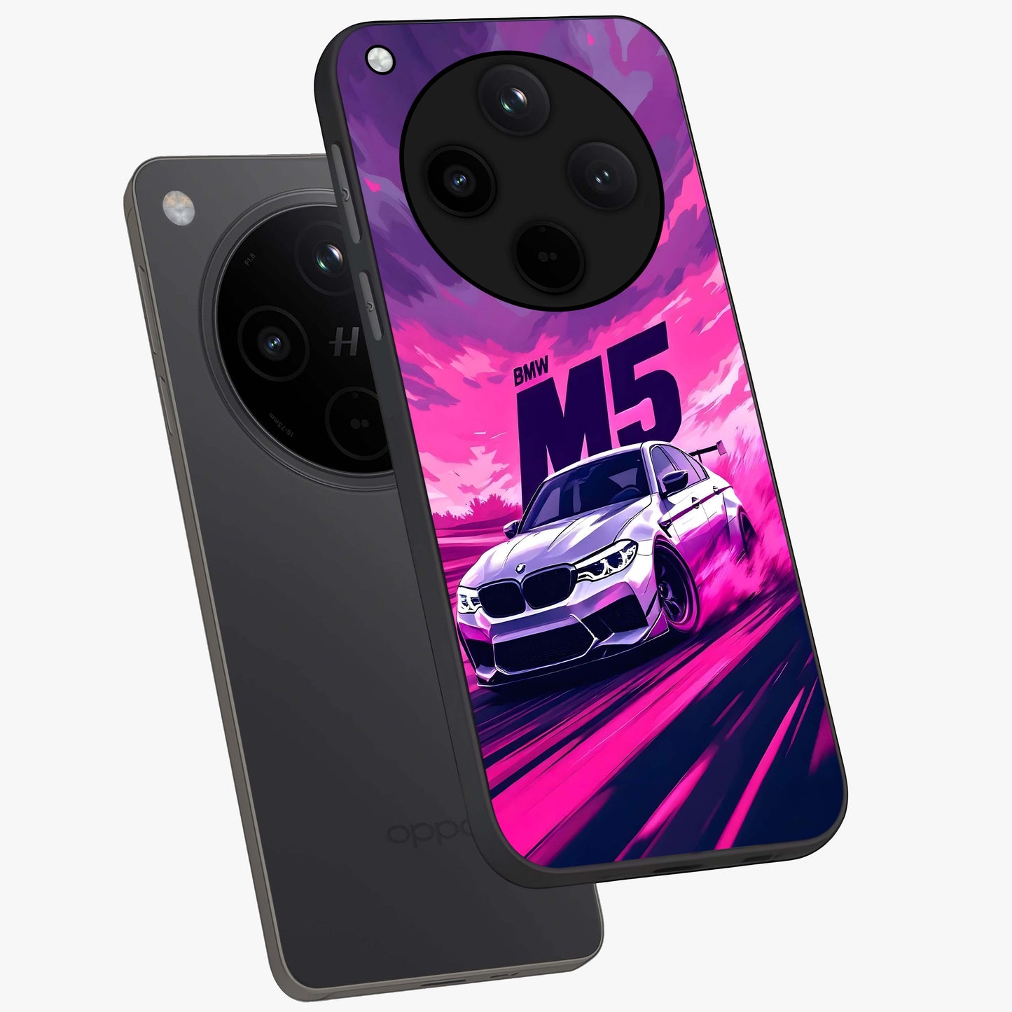 Velocity Drift Pulse Glass Case displayed in angled mockup highlighting dynamic drift design with sporty automotive aesthetic.