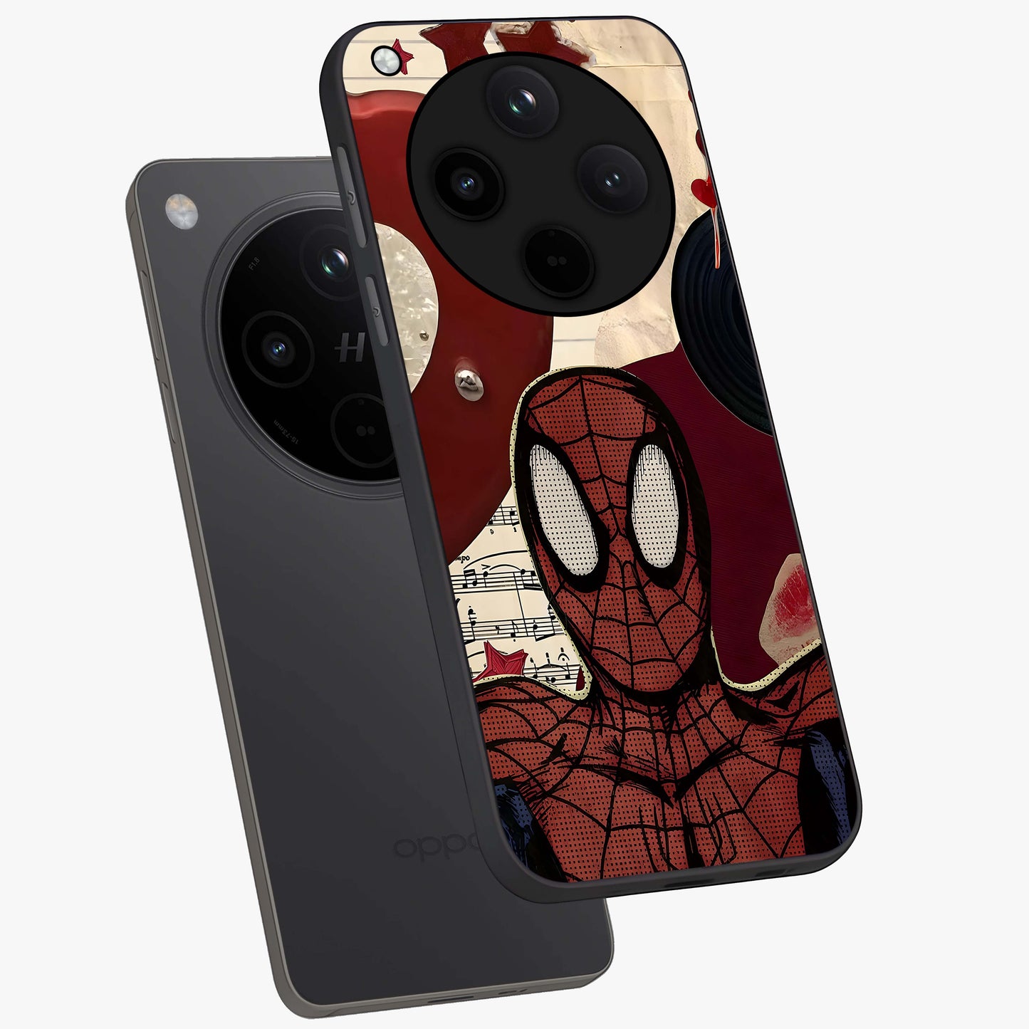 Web Warrior Vibes Glass Case displayed in angled mockup highlighting dynamic web design with comic style aesthetic.
