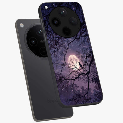 Whispering Moon Silence Glass Case displayed in angled mockup highlighting calm lunar design with dreamy night aesthetic.