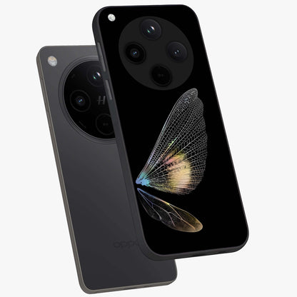 Whispers Of Wings Glass Case displayed in angled mockup highlighting soft feather design with celestial aesthetic style.