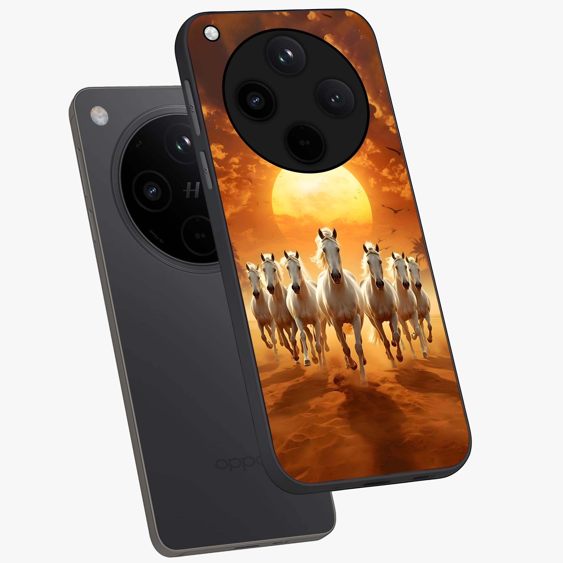 Wild Sunset Majesty Glass Case displayed in angled mockup highlighting vibrant sunset sky design with scenic aesthetic.