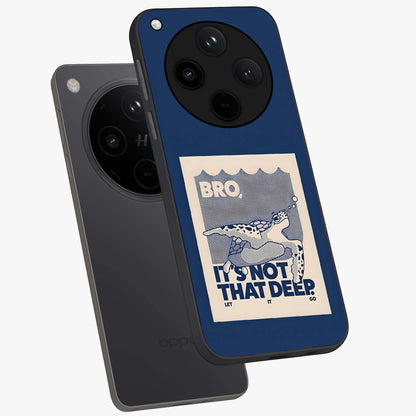 Worry Less Swim Glass Case displayed in angled mockup highlighting fun typography design with relaxed aesthetic style.