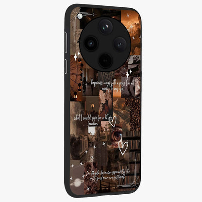 Bittersweet Aesthetic Chaos Glass Case upright view showcasing bold artistic chaos design with modern aesthetic style.