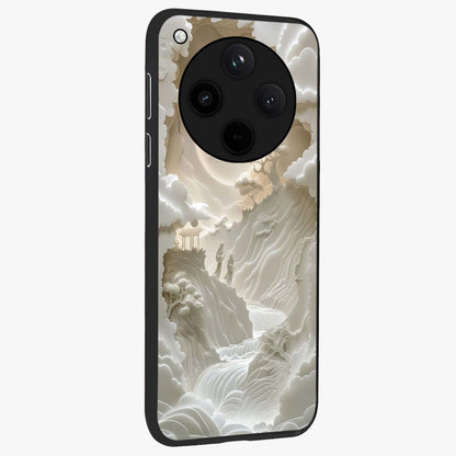 Celestial Origami Glass Case upright view showcasing creative origami artwork with modern celestial style.