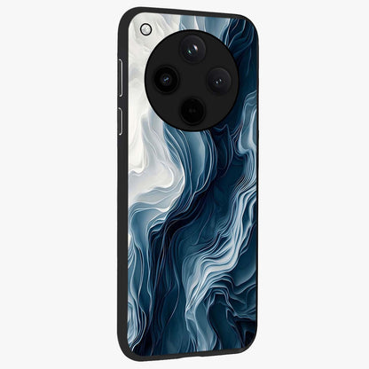 Ethereal Paper Marble Glass Case upright view showcasing smooth marble artwork with refined minimalist theme.
