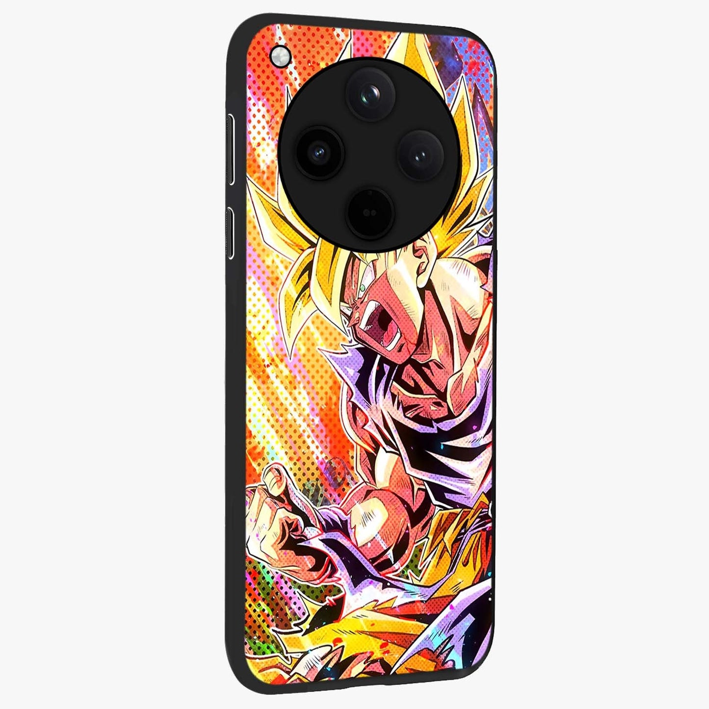 Firing Goku Glass Case upright view showcasing energetic anime artwork with bold warrior theme.