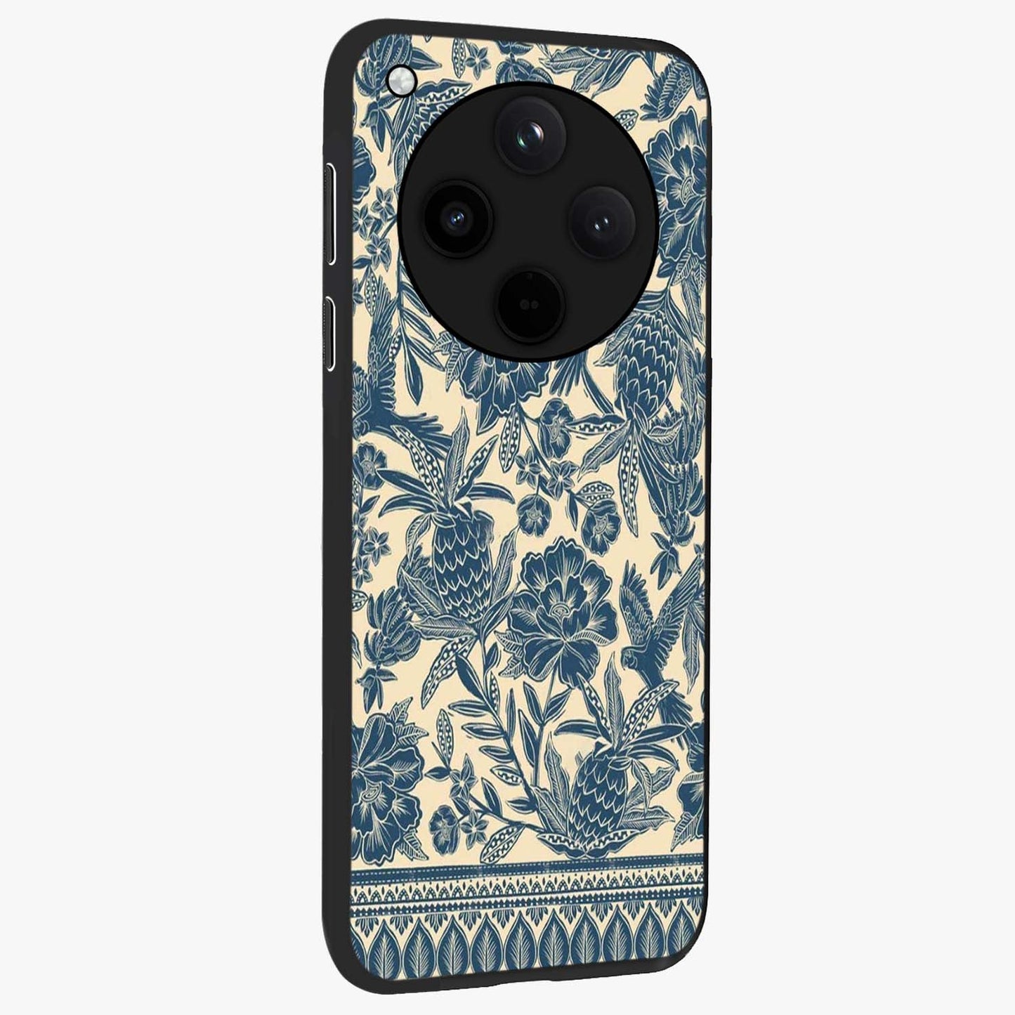 Heirloom Wild Bloom Glass Case upright view showcasing delicate wildflower artwork with timeless floral theme.