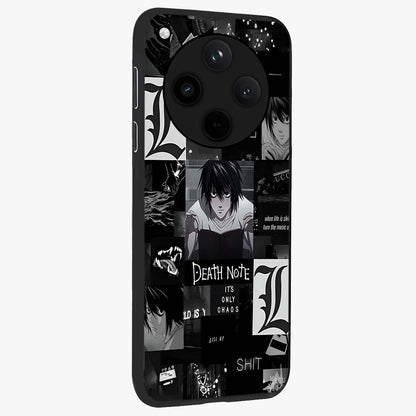 Midnight Chaos Mind Glass Case upright view showcasing expressive abstract artwork with bold dark theme.